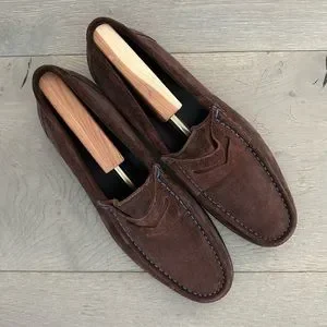 Donald J Pliner driving loafer. Chocolate brown with blue stitching. Size 10. Donald J. Pliner | Shoes | Donald J Pliner Driving Loafer  main image 2